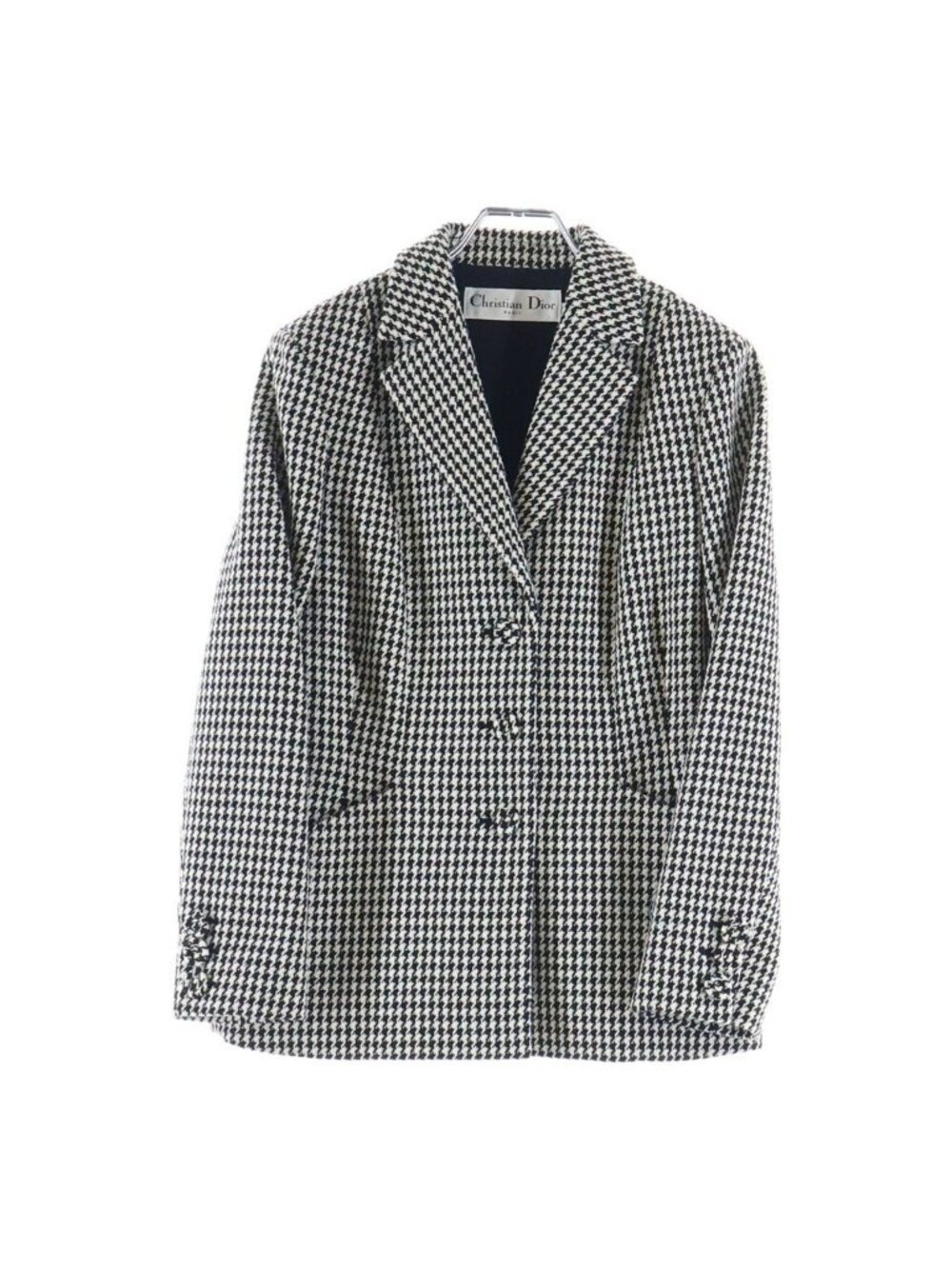 Dior Houndstooth Technical Knit Bar Jacket Pattern Tailored Black White